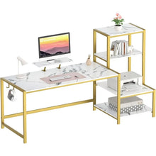 Load image into Gallery viewer, Spacious 67&quot; Computer Desk with Printer Shelf, Movable Monitor Stand for Home Office