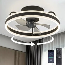 Load image into Gallery viewer, Smart Low Profile Ceiling Fan with Lights and Remote - 6 Wind Speeds