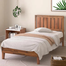 Load image into Gallery viewer, Solid Wood Platform Bed Frame with Headboard, Slat Support, No Box Spring Needed