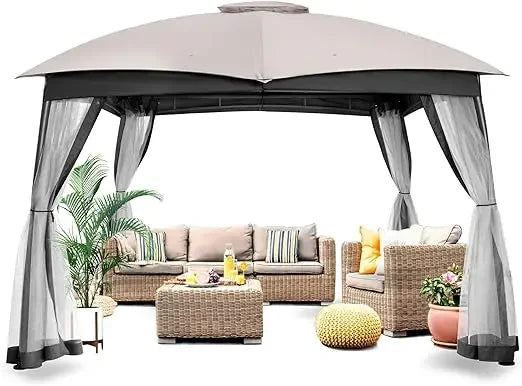 Waterproof 10x10 Canopy Tent w/ Screen | Outdoor Gazebo, Heavy Duty Steel