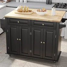 Load image into Gallery viewer, Versatile Kitchen Cart with Drop Leaf - Mobile Kitchen Cart on Casters with Storage Cabinet