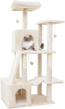 Load image into Gallery viewer, Indoor Cat Tree Tower 53&quot;: Multi-Level w/ Sisal Post, Condo, Hammock, Ball for Cats