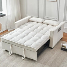 Load image into Gallery viewer, &quot;Modern Velvet 3-in-1 Sofa Bed with Adjustable Backrest &amp; Storage + Pillows