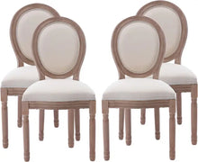 Load image into Gallery viewer, Farmhouse Dining Chairs, Set of 4 - Country Style Fabric Seats, Solid Wood Legs