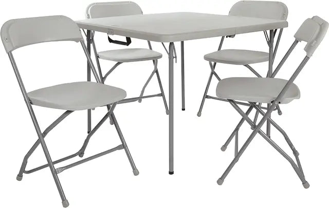 Light Office Furniture - 5-Piece Folding Square Table and Chair Set