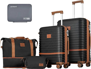 Expandable Travel Luggage Set - 3 Piece Suitcases with Spinner Wheels, TSA Lock