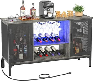 Premium Wine Bar Cabinet - Illuminated Storage & Shelving for Bars & Displays