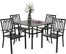 Load image into Gallery viewer, &quot;5-Piece Metal Patio Dining Set - Outdoor Garden Furniture Table &amp; Chairs