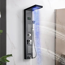 Load image into Gallery viewer, Multi-Function Shower Panel Tower - Stainless Steel Rainfall Waterfall System