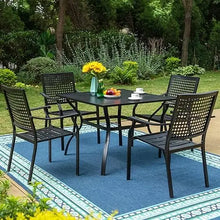 Load image into Gallery viewer, &quot;5-Piece Metal Patio Dining Set - Outdoor Garden Furniture Table &amp; Chairs