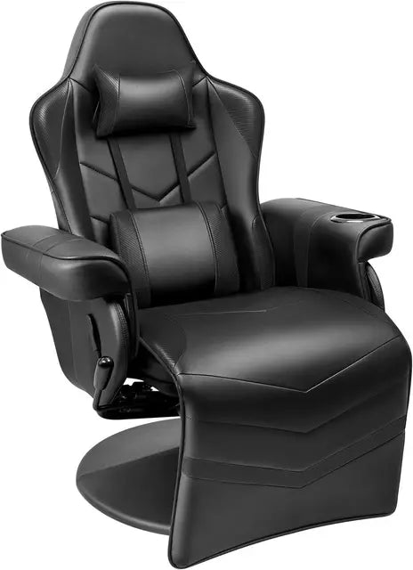 Video Gaming Recliner Chair, PU Leather Ergonomic Adjustable Racing Style Sofa with Footrest