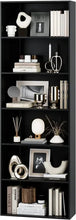 Load image into Gallery viewer, Freestanding 6-Shelf Tall Black Bookcase - Open Design Display Storage Unit