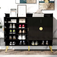 Load image into Gallery viewer, 11-Tier Modern Shoe Cabinet, Wood, Doors, Adjustable Shelves, 47.2&quot; for Entryway