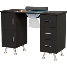 Load image into Gallery viewer, Nail Tech Manicure Table Desk - Glass Top, Wrist Rest, Beauty Salon Workstation