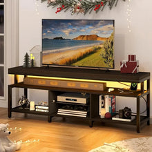 Load image into Gallery viewer, LED TV Stand - 70/65&quot;, Open Storage, Power Socket | Industrial Style