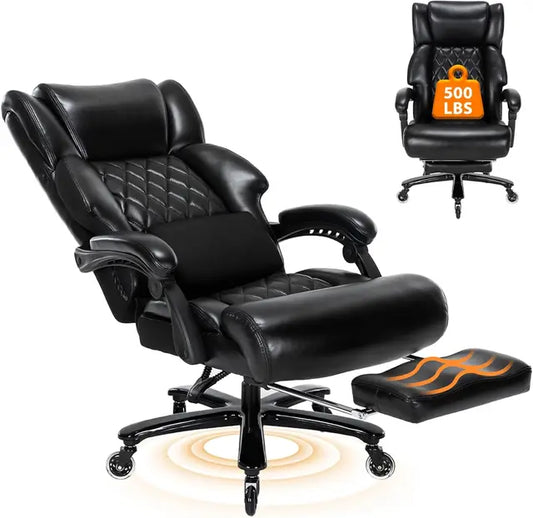 "King High Back Office Chair - Reclining, Spring Cushion, Footstool, Executive