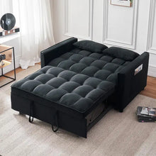 Load image into Gallery viewer, &quot;Modern Velvet 3-in-1 Sofa Bed with Adjustable Backrest &amp; Storage + Pillows