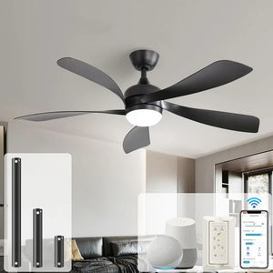 52" Smart Ceiling Fan | Indoor/Outdoor with Lights & Remote for Bedroom/Patio