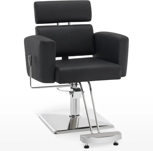 "Professional Barber Chair with Hydraulic Pump - 360° Swivel Reclining Salon Equipment