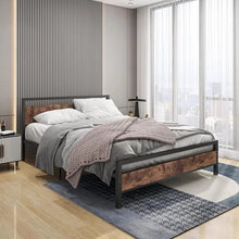 Load image into Gallery viewer, Queen Bed Frame with Wood Headboard - Heavy Duty Platform, No Box Spring