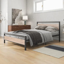 Load image into Gallery viewer, Queen Bed Frame with Wood Headboard - Heavy Duty Platform, No Box Spring