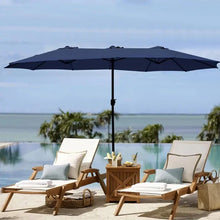 Load image into Gallery viewer, Outdoor Patio Table Umbrella - 15ft, Double-Sided Rectangular w/ Crank