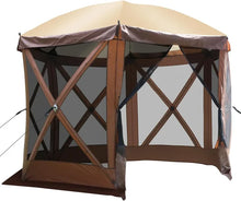 Load image into Gallery viewer, 10ft Pop Up Canopy Gazebo w/2 Wind Panels - Outdoor Shelter Tent with Ground Stakes, Bag