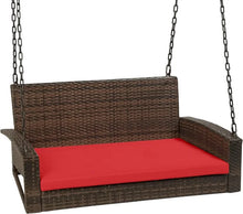 Load image into Gallery viewer, Comfortable Outdoor Hanging Porch Swing Bench - For Deck, Garden w/Cushions