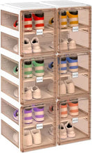 Load image into Gallery viewer, &quot;Portable Shoe Cabinet Organizer w/ Magnetic Clear Doors - Foldable Shoe Rack