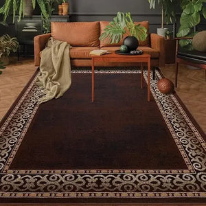 Large 7'10" x 10' Indoor/Outdoor Rug | 8x10 Low Pile Carpet with Rubber Backing