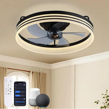 Load image into Gallery viewer, Smart Low Profile Ceiling Fan with Lights and Remote - 6 Wind Speeds