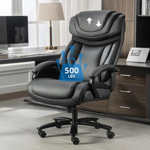 "Heavy Duty Office Chair 500 Lbs Capacity, Extra Wide Ergonomic, Tilt & Height Adjustable