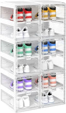 Load image into Gallery viewer, &quot;Portable Shoe Cabinet Organizer w/ Magnetic Clear Doors - Foldable Shoe Rack