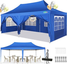 Load image into Gallery viewer, 10&#39;x20&#39; Pop-Up Canopy Tent with 6 Removable Walls, Waterproof UV50+ Gazebo