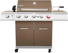 Load image into Gallery viewer, Premium 5-Burner Propane Gas Grill w/Cabinet - Featuring Sear, Rear &amp; Side Burners