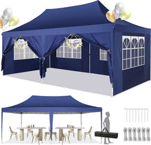 Load image into Gallery viewer, 10&#39;x20&#39; Pop-Up Canopy Tent with 6 Removable Walls, Waterproof UV50+ Gazebo