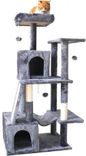 Load image into Gallery viewer, Indoor Cat Tree Tower 53&quot;: Multi-Level w/ Sisal Post, Condo, Hammock, Ball for Cats