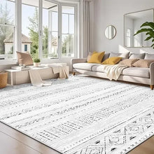 Load image into Gallery viewer, 8x10 Soft Farmhouse Rug - Neutral Modern Carpet, Machine Washable, Non-Slip