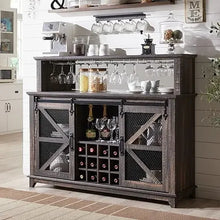 Load image into Gallery viewer, Bar Cabinet with LED Lights &amp; Sliding Barn Door Rack - Home Liquor Display