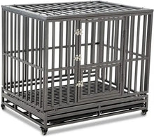 Load image into Gallery viewer, Metal Dog Cage Kennel for Medium/Large Dogs, Heavy Duty Crate with Wheels