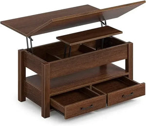 Transformative Coffee Table - Converts to Dining Table, Hidden Storage Drawers