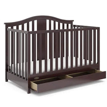 Load image into Gallery viewer, Gold Certified 4-in-1 Espresso Convertible Crib with Drawer Combo