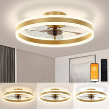 Load image into Gallery viewer, Black Bladeless Ceiling Fans - Low Profile Flush Mount, Lights and Remote