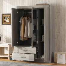 Load image into Gallery viewer, &quot;Spacious 3 Door Wardrobe with Drawers &amp; Hanging Rod – Large Bedroom Organizer