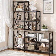 Load image into Gallery viewer, &quot;Modern Ladder Bookcase with Metal Frame - 14 Multi-Tier Storage Shelves