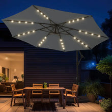 Load image into Gallery viewer, Deluxe 10ft Solar LED Offset Hanging Patio Umbrella - For Lawn, Garden, Poolside