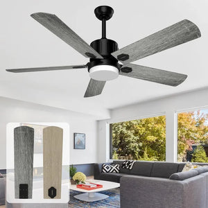 52" Ceiling Fan with Adjustable Light & 6 Speeds - Reversible DC Motor for Patio