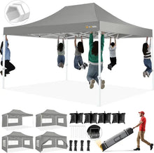 Load image into Gallery viewer, 10x15 Heavy Duty Pop Up Canopy Tent Waterproof Sidewalls UPF 50+ Commercial Grade