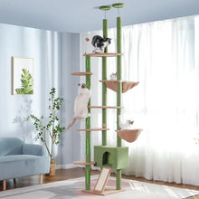 Load image into Gallery viewer, Cat Tree Tower 6 Tiers, 82-108&quot; Tall - Floor to Ceiling Cat Tree, Fits 7-9 Ft Ceilings with Scratching