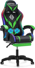 Load image into Gallery viewer, Ergonomic Gaming Chair with Massage, LED RGB Lights, Armrest Support - Red and Black